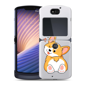 Пластиковый чехол на Motorola Razr 5G с принтом Корги Пластиковый чехол на Motorola Razr 5G с принтом Корги