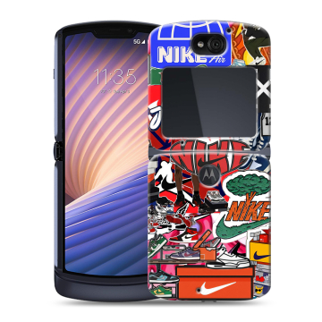 Пластиковый чехол на Motorola Razr 5G с принтом Найк Nike яркий Пластиковый чехол на Motorola Razr 5G с принтом Найк Nike яркий