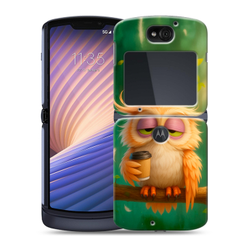 Пластиковый чехол на Motorola Razr 5G с принтом сова Пластиковый чехол на Motorola Razr 5G с принтом сова