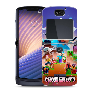 Пластиковый чехол на Motorola Razr 5G с принтом Майнкрафт Minecraft