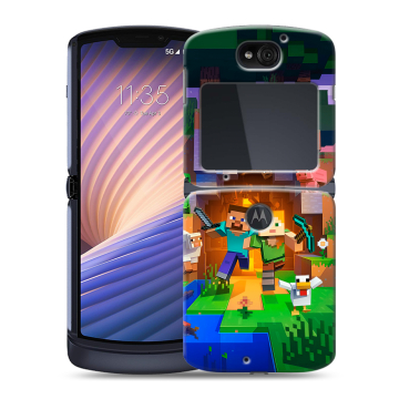 Пластиковый чехол на Motorola Razr 5G с принтом Майнкрафт Minecraft
