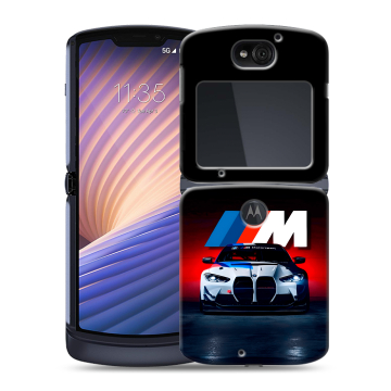 Пластиковый чехол на Motorola Razr 5G с принтом БМВ BMW
