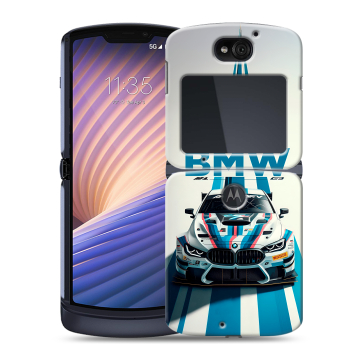 Пластиковый чехол на Motorola Razr 5G с принтом БМВ BMW Пластиковый чехол на Motorola Razr 5G с принтом БМВ BMW