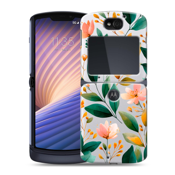 Пластиковый чехол на Motorola Razr 5G с принтом Цветы паттерн