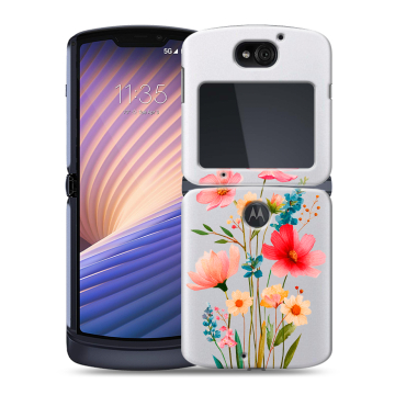 Пластиковый чехол на Motorola Razr 5G с принтом Цветы