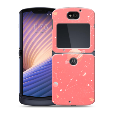 Пластиковый чехол на Motorola Razr 5G с принтом Розовый космос