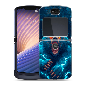 Пластиковый чехол на Motorola Razr 5G с принтом Медведь