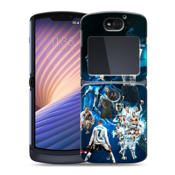 Пластиковый чехол на Motorola Razr 5G с принтом Реал Роналдо