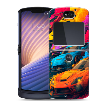 Пластиковый чехол на Motorola Razr 5G с принтом Тачки