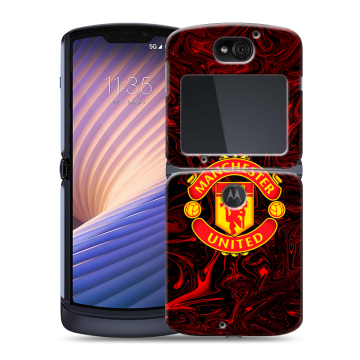 Пластиковый чехол на Motorola Razr 5G с принтом Manchester United