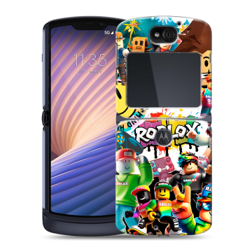 Пластиковый чехол на Motorola Razr 5G с принтом Roblox Роблокс