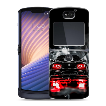 Пластиковый чехол на Motorola Razr 5G с принтом BMW БМВ