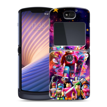 Пластиковый чехол на Motorola Razr 5G с принтом Roblox Роблокс