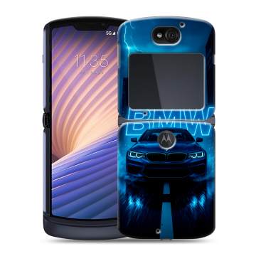 Пластиковый чехол на Motorola Razr 5G с принтом BMW БМВ Пластиковый чехол на Motorola Razr 5G с принтом BMW БМВ