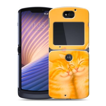 Пластиковый чехол на Motorola Razr 5G с принтом Милые котята Пластиковый чехол на Motorola Razr 5G с принтом Милые котята