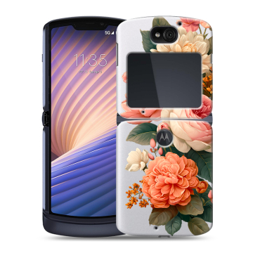 Пластиковый чехол на Motorola Razr 5G с принтом цветы