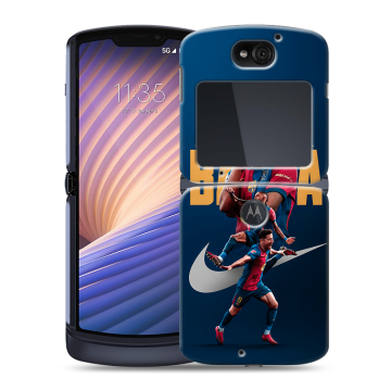 Пластиковый чехол на Motorola Razr 5G с принтом Барселона Barca Yamal Пластиковый чехол на Motorola Razr 5G с принтом Барселона Barca Yamal