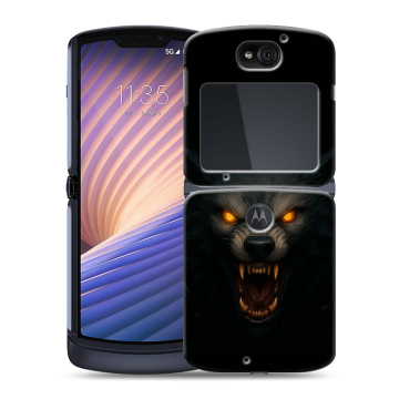 Пластиковый чехол на Motorola Razr 5G с принтом Волк