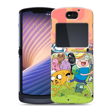 Пластиковый чехол на Motorola Razr 5G с принтом Adventure time Время приключений