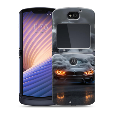 Пластиковый чехол на Motorola Razr 5G с принтом BMW БМВ