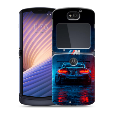 Пластиковый чехол на Motorola Razr 5G с принтом BMW БМВ Пластиковый чехол на Motorola Razr 5G с принтом BMW БМВ