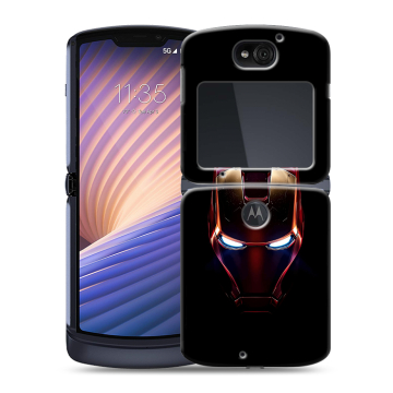 Пластиковый чехол на Motorola Razr 5G с принтом IronMan Железный человек Пластиковый чехол на Motorola Razr 5G с принтом IronMan Железный человек