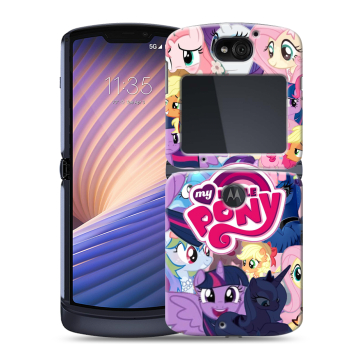 Пластиковый чехол на Motorola Razr 5G с принтом My little pony Дружба чудо