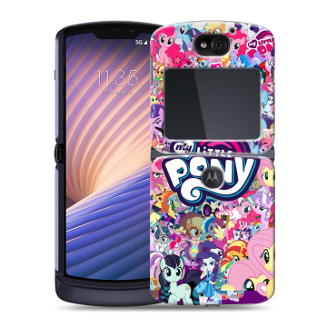 Пластиковый чехол на Motorola Razr 5G с принтом My little pony Дружба чудо Пластиковый чехол на Motorola Razr 5G с принтом My little pony Дружба чудо