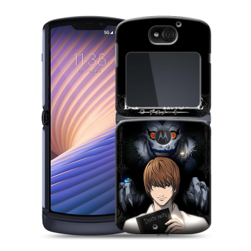Пластиковый чехол на Motorola Razr 5G с принтом Death note Тетрадь смерти
