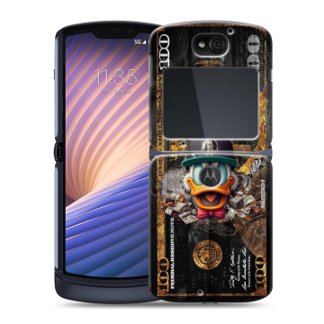 Пластиковый чехол на Motorola Razr 5G с принтом Дональд Дак Доллар Пластиковый чехол на Motorola Razr 5G с принтом Дональд Дак Доллар