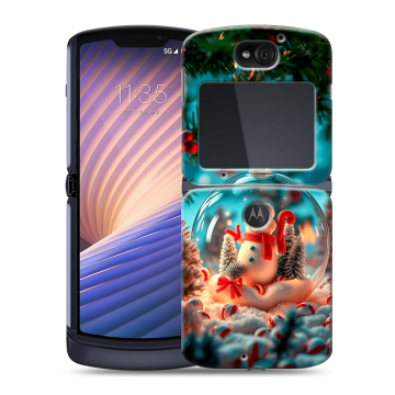 Пластиковый чехол на Motorola Razr 5G с принтом Новый год