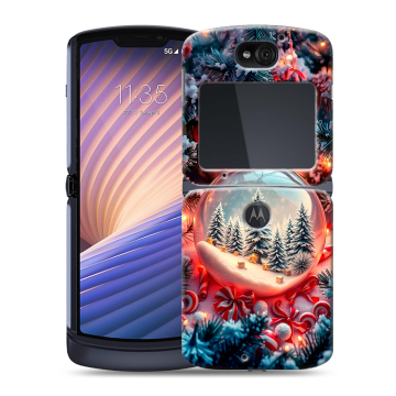 Пластиковый чехол на Motorola Razr 5G с принтом Новый год