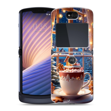 Пластиковый чехол на Motorola Razr 5G с принтом Новый год