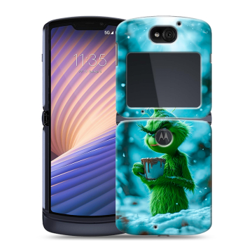 Пластиковый чехол на Motorola Razr 5G с принтом Новый год гринч