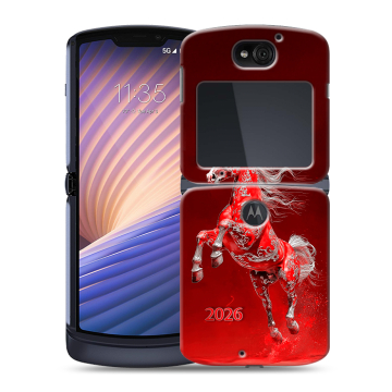Пластиковый чехол на Motorola Razr 5G с принтом Новый год