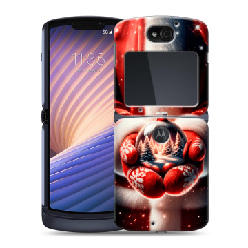 Пластиковый чехол на Motorola Razr 5G с принтом Новый год