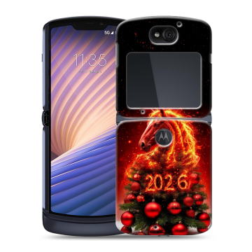 Пластиковый чехол на Motorola Razr 5G с принтом Новый год