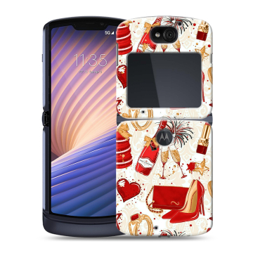 Пластиковый чехол на Motorola Razr 5G с принтом Новый год