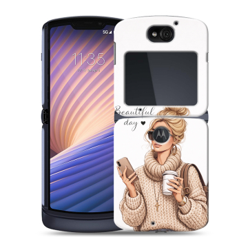 Пластиковый чехол на Motorola Razr 5G с принтом женский Пластиковый чехол на Motorola Razr 5G с принтом женский