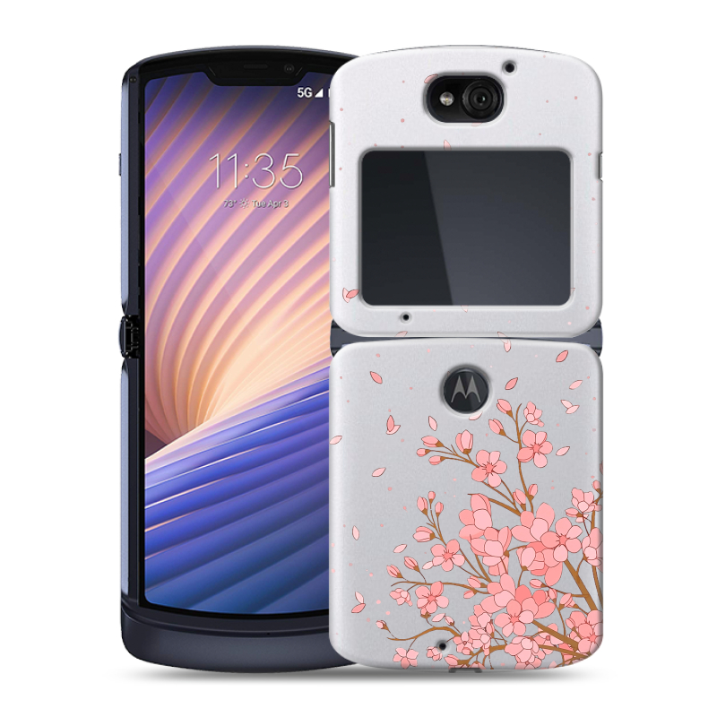 Пластиковый чехол на Motorola Razr 5G с принтом Ветка сакуры Пластиковый чехол на Motorola Razr 5G с принтом Ветка сакуры