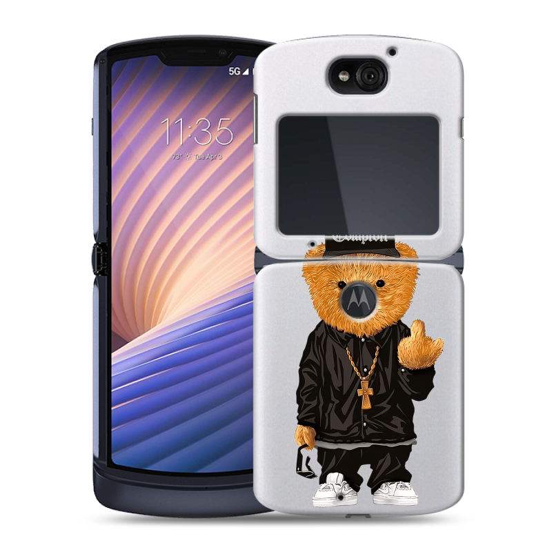 Пластиковый чехол на Motorola Razr 5G с принтом Мишка Пластиковый чехол на Motorola Razr 5G с принтом Мишка