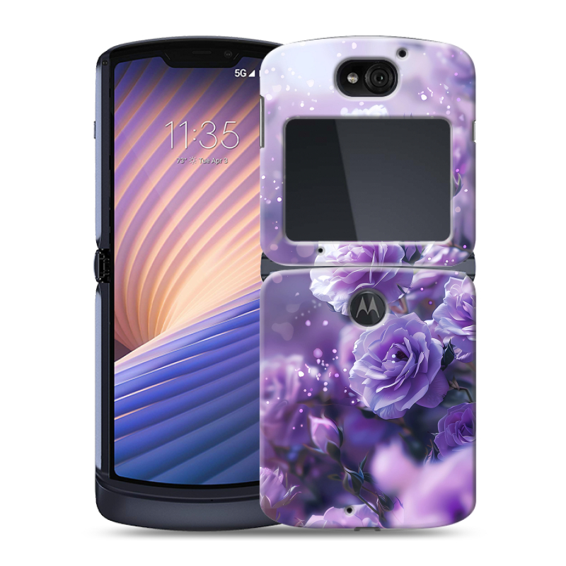 Пластиковый чехол на Motorola Razr 5G с принтом Розы цветы Пластиковый чехол на Motorola Razr 5G с принтом Розы цветы