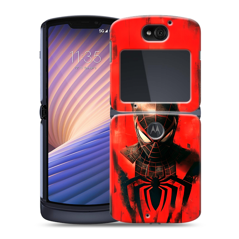 Пластиковый чехол на Motorola Razr 5G с принтом человек паук spiderman Пластиковый чехол на Motorola Razr 5G с принтом человек паук spiderman