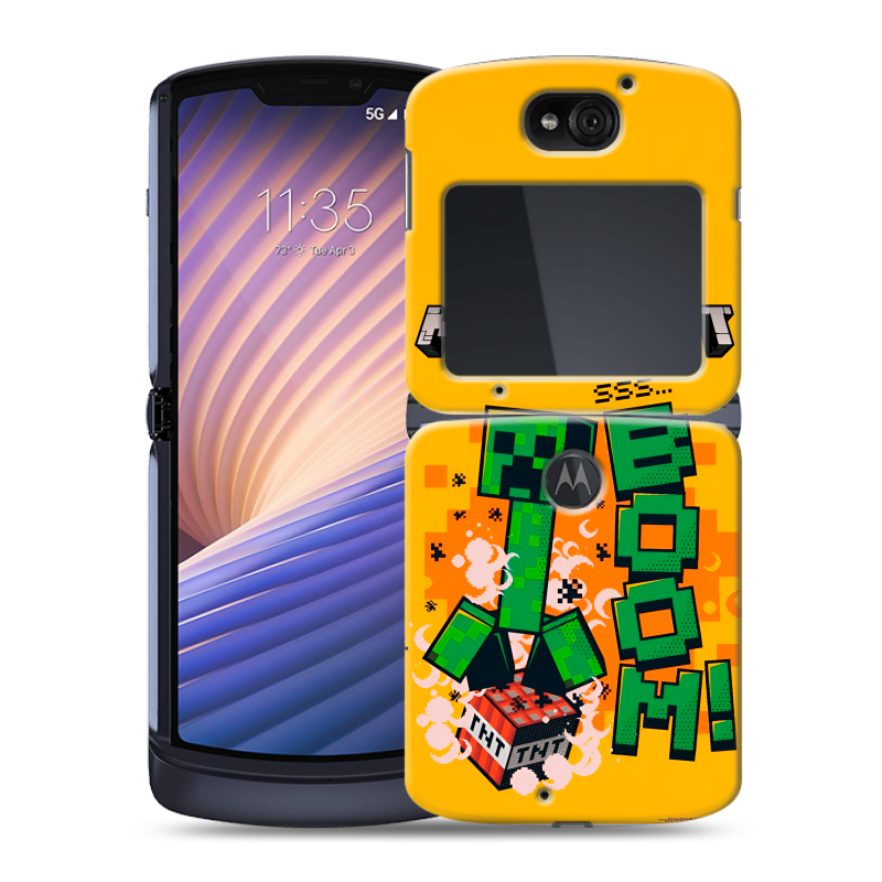 Пластиковый чехол на Motorola Razr 5G с принтом Майнкрафт Minecraft Пластиковый чехол на Motorola Razr 5G с принтом Майнкрафт Minecraft