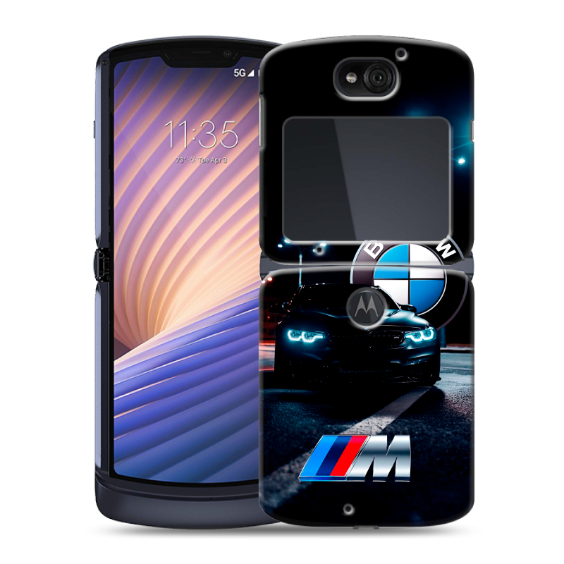 Пластиковый чехол на Motorola Razr 5G с принтом БМВ BMW Пластиковый чехол на Motorola Razr 5G с принтом БМВ BMW