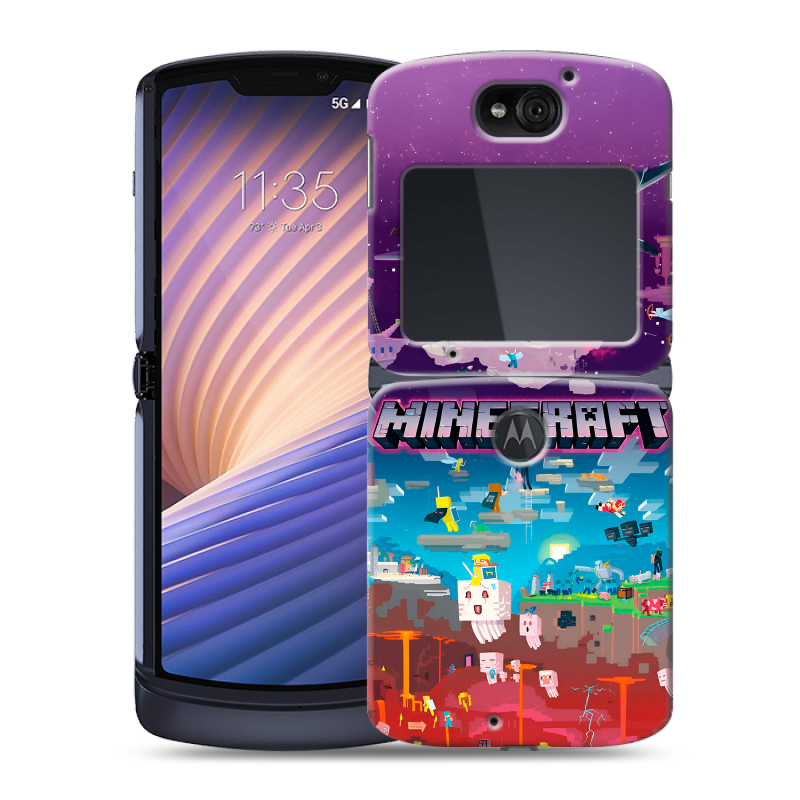 Пластиковый чехол на Motorola Razr 5G с принтом Майнкрафт Minecraft Пластиковый чехол на Motorola Razr 5G с принтом Майнкрафт Minecraft