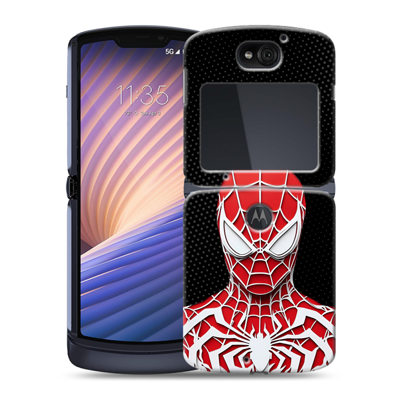 Пластиковый чехол на Motorola Razr 5G с принтом человек паук spiderman Пластиковый чехол на Motorola Razr 5G с принтом человек паук spiderman