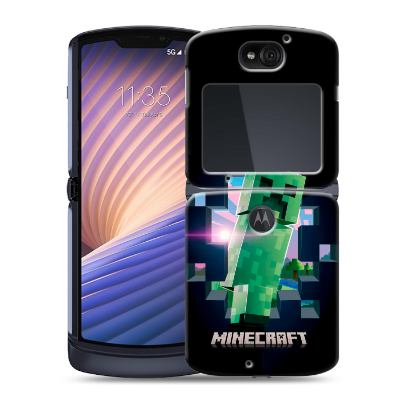 Пластиковый чехол на Motorola Razr 5G с принтом Майнкрафт Minecraft Пластиковый чехол на Motorola Razr 5G с принтом Майнкрафт Minecraft