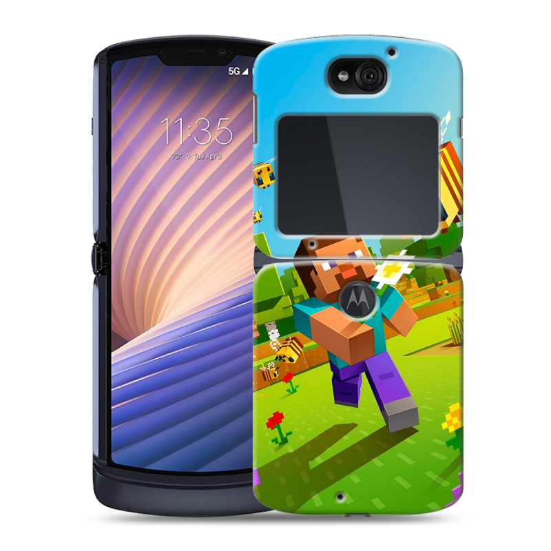 Пластиковый чехол на Motorola Razr 5G с принтом Майнкрафт Minecraft Пластиковый чехол на Motorola Razr 5G с принтом Майнкрафт Minecraft