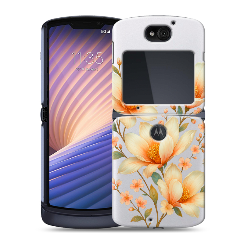 Пластиковый чехол на Motorola Razr 5G с принтом Цветы Пластиковый чехол на Motorola Razr 5G с принтом Цветы